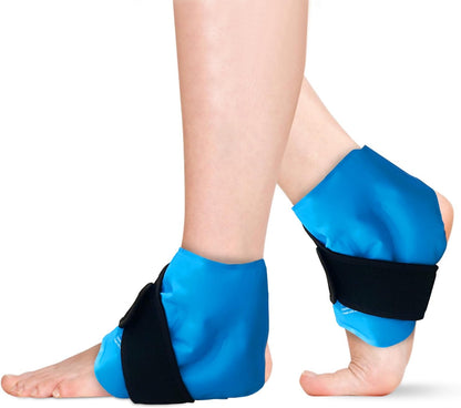 RelaxCoo Ankle Ice Pack Wrap for Swelling, Reusable Gel Ice Pack for Ankle Injuries, Cold Compress Therapy for Foot Pain Relief, Achilles Tendonitis, Plantar Fasciitis, Sprains