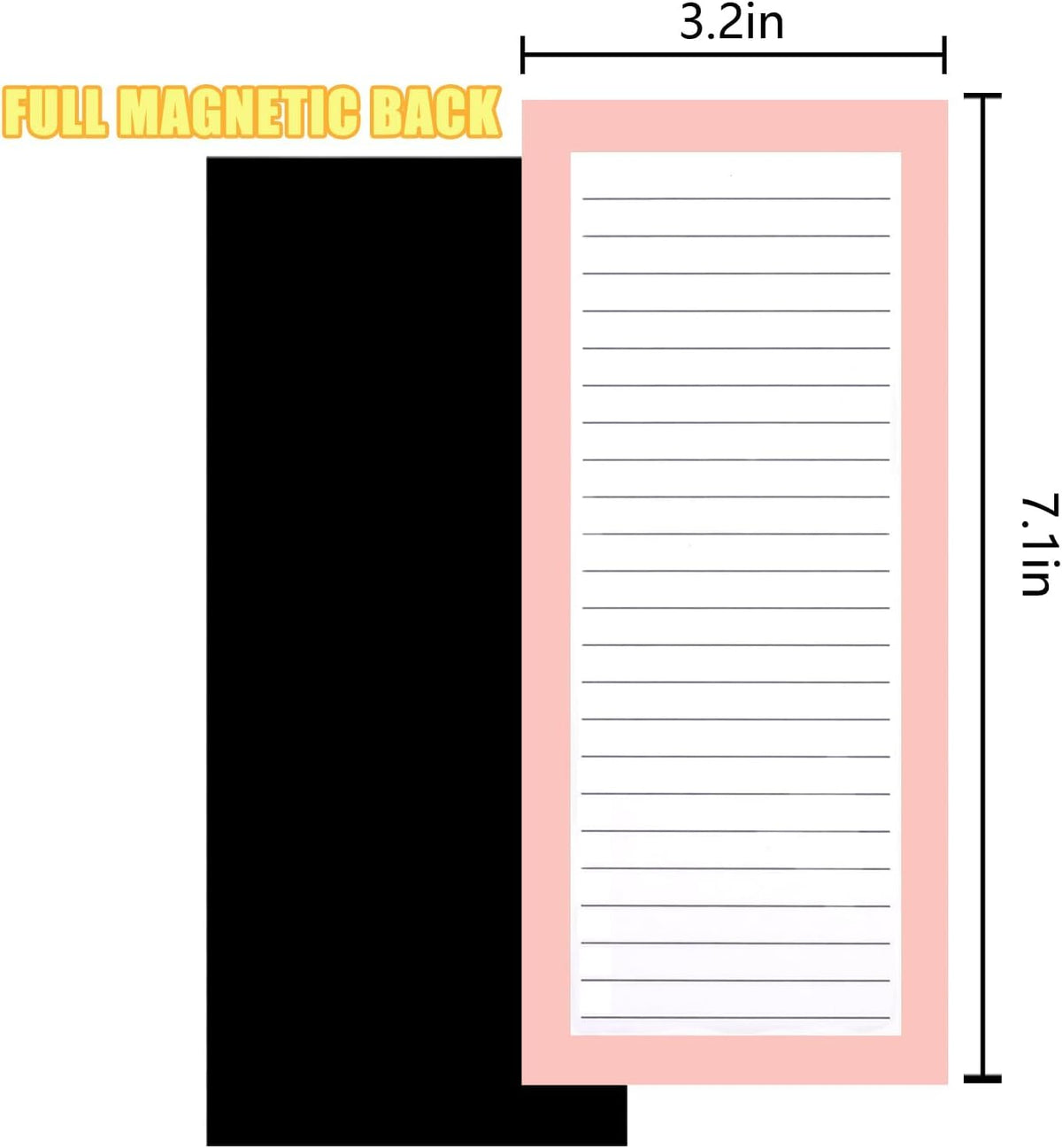 6 Pack Magnetic Notepads, Notepads Grocery List Magnet Pad for Fridge,Full Magnet Back Design Notepad for Grocery Lists, Shopping Lists, to-Do Lists(240 Sheets)