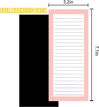 6 Pack Magnetic Notepads, Notepads Grocery List Magnet Pad for Fridge,Full Magnet Back Design Notepad for Grocery Lists, Shopping Lists, to-Do Lists(240 Sheets)