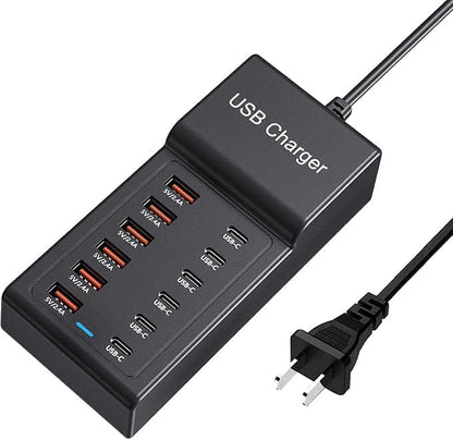 USB Charging Station 50w10A 12 Ports Multiple Charging Block, USB C Strip for iPhone 13/14/15/16/17/Smartphone/Tablet/Watch/Headphones and Multiple Charger Plug