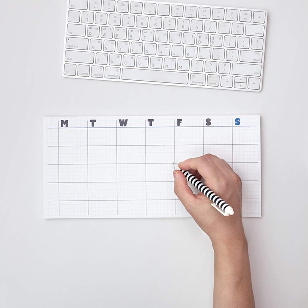 JSTORY Sticky Planner Adhesive Paper Note Columnar Scheduler Organizer to-do One Size Weekly White