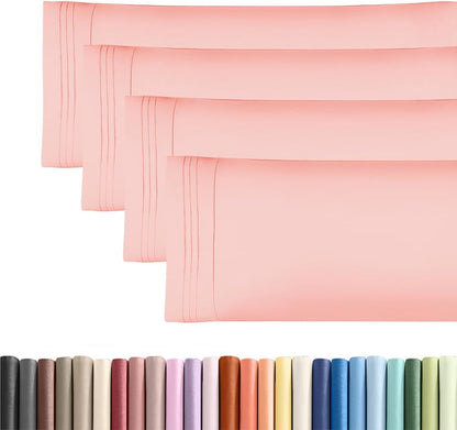 Standard Pillow Cases Set of 10 - Ultra Soft Hotel Quality Pillowcase Covers - Comfy, Cozy & Wrinkle Free - Shrink, Stain and Fade Resistant - Machine Washable Pillow Protectors - 10 Pcs Set - White - Colors B