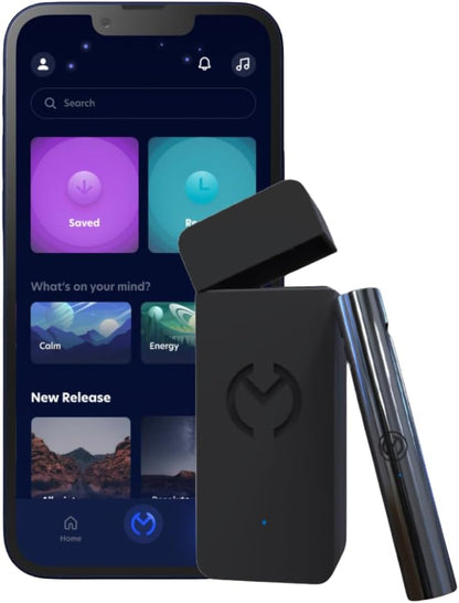 Moksha O₁ Gamified Stress & Anxiety Relief | Smart Meditation Device for Relaxation and Sleep | Interactive Breathwork & Biofeedback Tool | iOS Only (Moon)