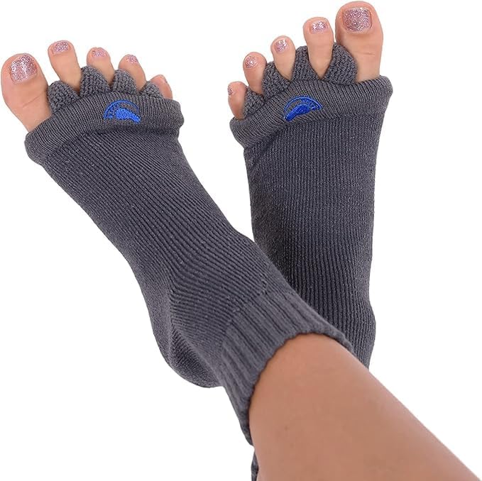 My Happy Feet Foot Alignment Socks with Toe Separators – Holiday Socks for Women & Men - Cozy Christmas Gift Idea