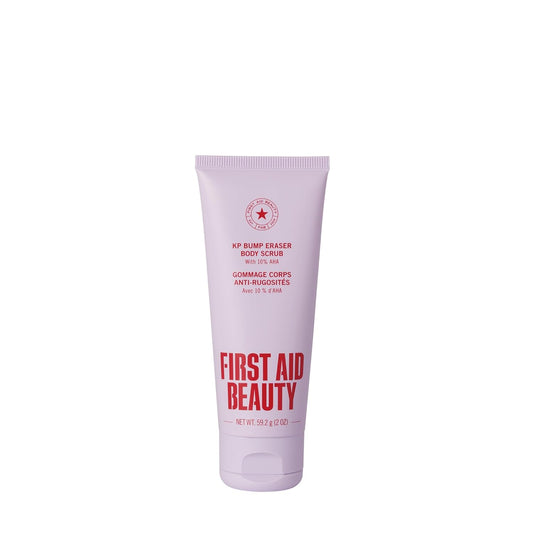 First Aid Beauty KP Bump Eraser Body Scrub with 10% AHA - Dermatologist-Tested Keratosis Pilaris Exfoliator - Support for Rough Bumps, Uneven Skin Texture & Strawberry Skin - Sensitive Skin
