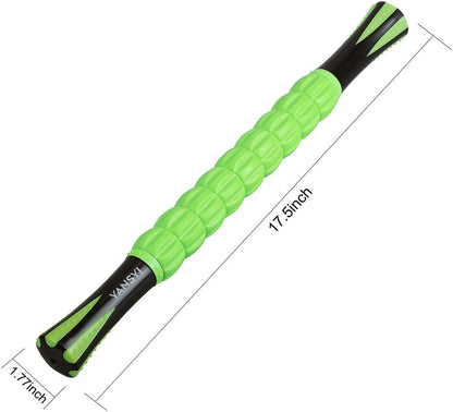 YANSYI Professional 9-Roller Deep Tissue Massage Stick - Portable Muscle Recovery Roller for Athletes, Relieves Post-Workout Soreness & Leg/Back Pain - Portable Physio Tool (Blue 1)