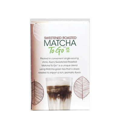 Aiya Japanese Sweetened Matcha Powder to Go Sticks - Ceremonial Grade, Vegan-Friendly, Gluten-Free - 8 Individually Packed Single-Serving Sticks for Freshness and Convenience