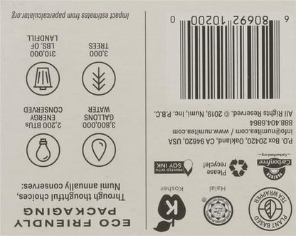 Numi Organic Rooibos Chai Tea, 18 Herbal Bags, Microplastic Free, Rich Flavor with Cinnamon, Allspice & Ginger, Caffeine Free