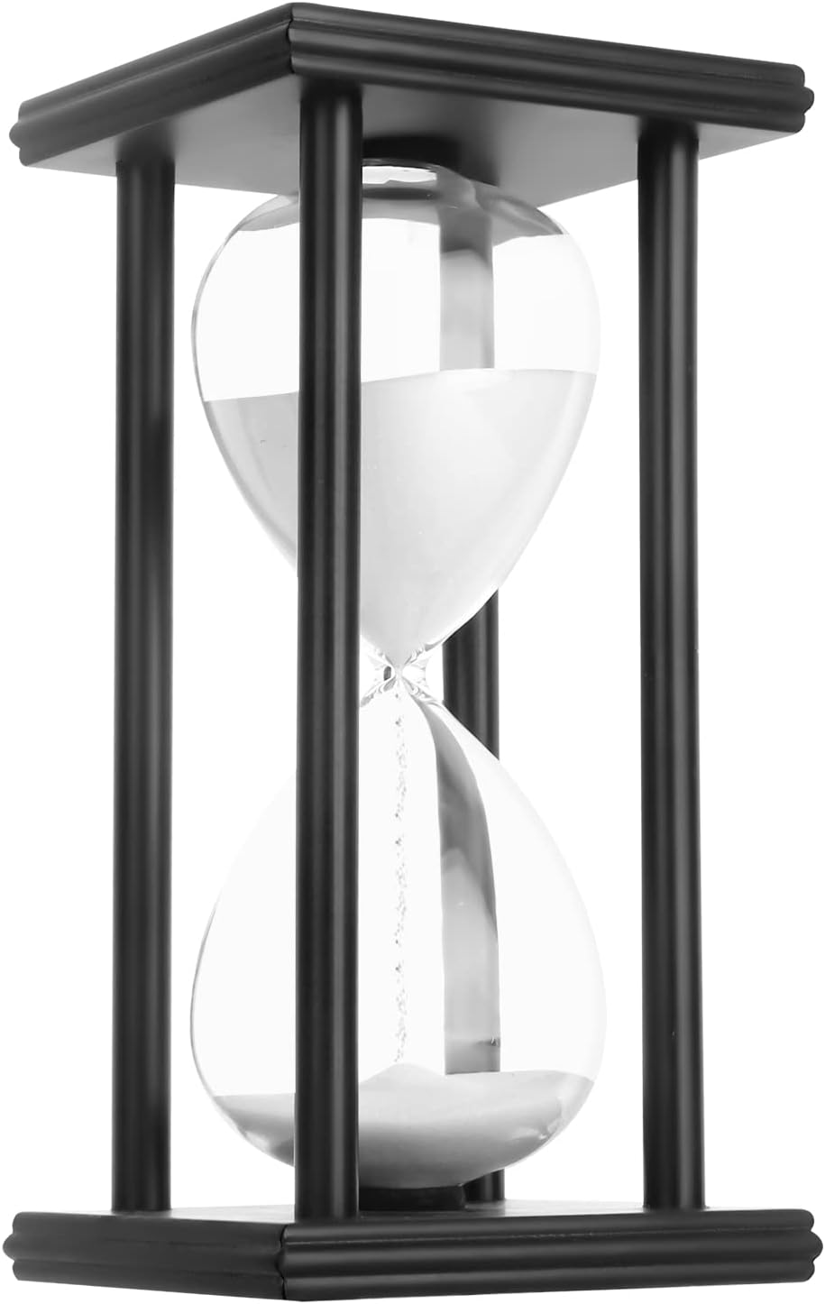 Hourglass Sand Timer,Black Wooden 30/45/60 Minute Sandglass Timer for Home,Desktop,Classroom Kitchen Restaurant Office Living Room Decor (30 Min, Purple Sand)