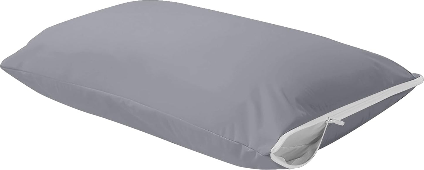 Utopia Bedding Premium 100% Waterproof Pillow Protectors with Zipper Standard Size (Set of 4), Bed Bug and Dust Mite Proof Zippered Pillow Covers, Pillow Encasement Cases, Gray