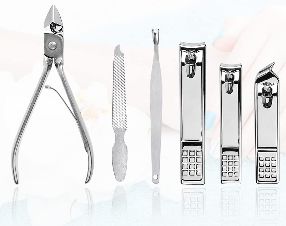 Yougai Manicure Set 18 Pieces Professional Nail Clippers Pedicure Kit Men Women, Stainless Steel Fingernail Toenail Cutters, Nail Care Grooming Tools with Leather Travel Case
