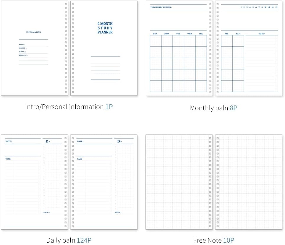 Monolike Basic B5 Monthly + Weekly Planner pad, A SET - Academic Planner, Weekly & Monthly Planner, To-do list, Note pad, Scheduler