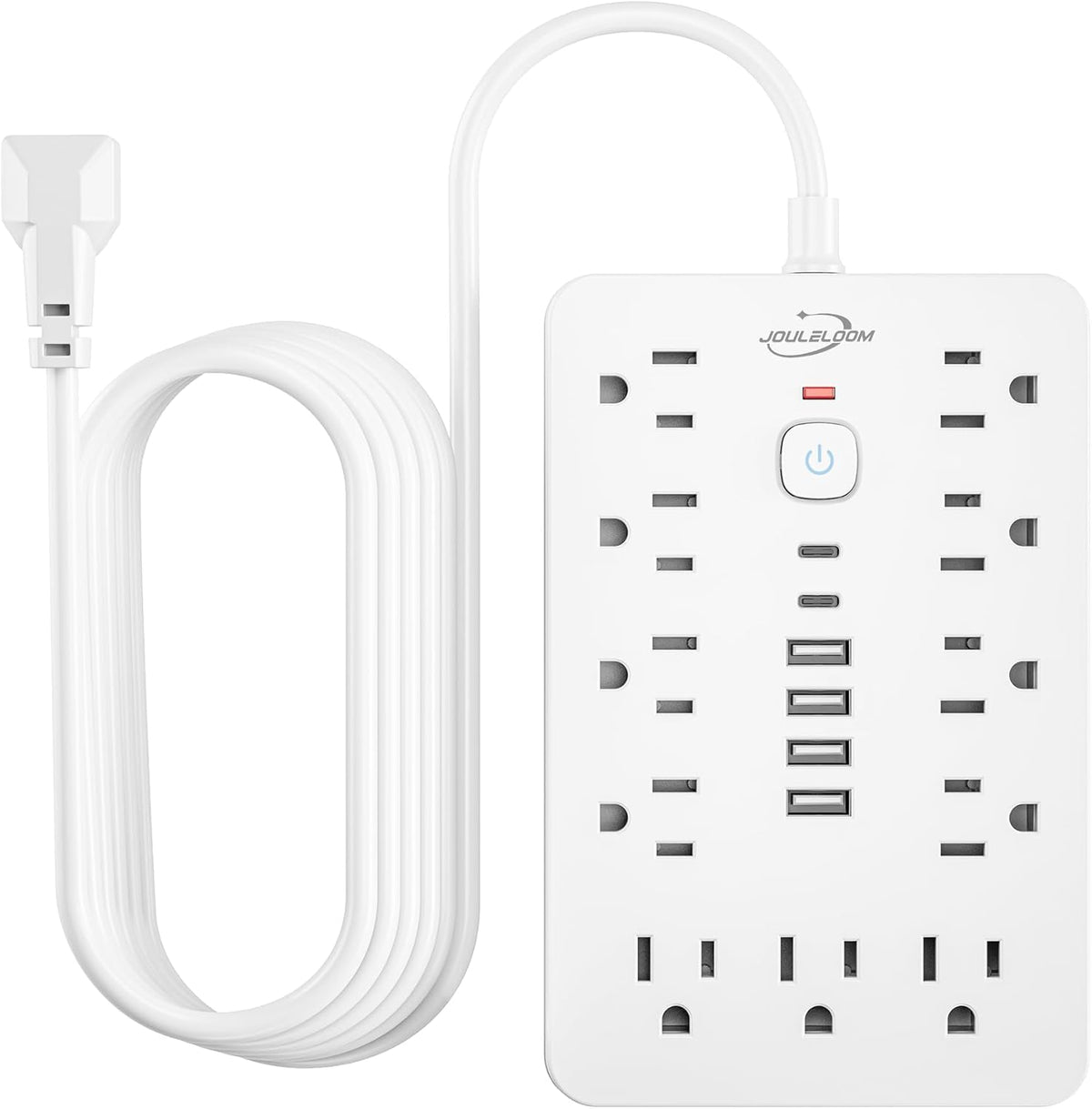 6 FT Flat Plug Surge Protector Power Strip,11 AC Outlets with 6 USB Ports