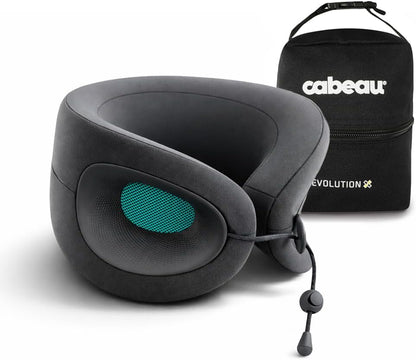 Cabeau Evolution X Deluxe - Best Travel Neck Pillow with Travel Bag (Diamond Black/White)