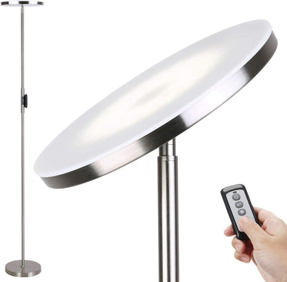 JOOFO LED Torchiere Floor Lamp with Remote, Stepless Dimmable Black
