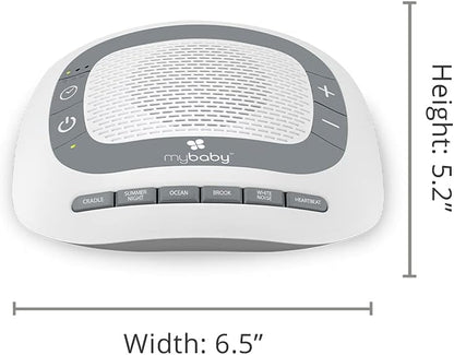 MyBaby SoundSpa White Noise Machine for Babies | 6 Soothing Lullabies for Newborns, Sound Therapy for Travel, Relaxing, Kids, Newborns, Baby Songs, Adjustable Volume, Auto-off Timer, By HoMedics