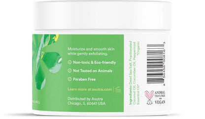 ASUTRA Dead Sea Salt Essential Oil Body Scrub Exfoliator (16 Ounce)