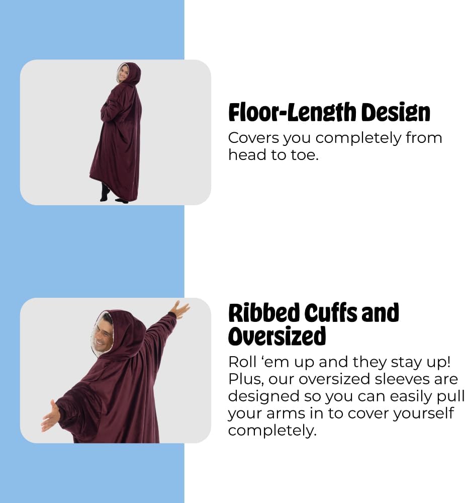 THE COMFY Original | From Shark Tank | Patented | Oversized Sherpa Wearable Blanket Hoodie| Gift for Women & Men | One Size