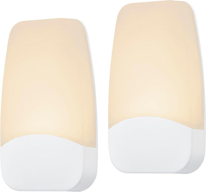 GE Sleeplite Night Lights Plug Into Wall, Dusk to Dawn Sensor, Ambient Lighting, Sleep Aid, Bathroom Decor, LED Lights for Bedroom, Apartment Essentials, Smart Home,86153, Amber, 4 Pack