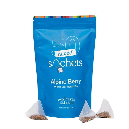 Two Leaves and a Bud Alpine Berry Naked Tea Sachets, 50 Count (Pack of 1)
