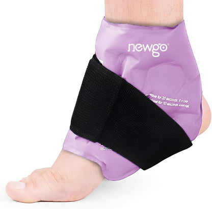 NEWGO Ankle Ice Pack Wrap for Sprained Relief, Ice Pack for Ankle Inuries Reusable, Cold Therapy for Ankles Swelling, Post Surgery Recovery - Blue