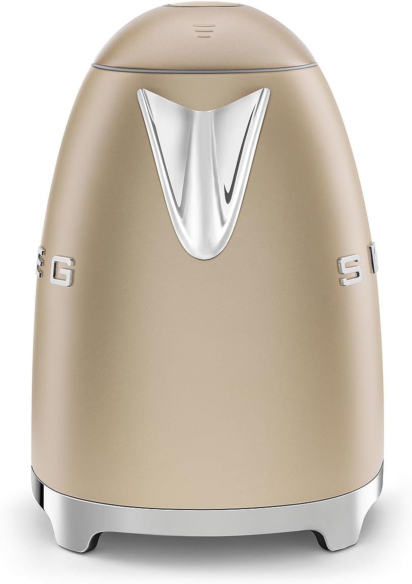 SMEG KLF03 Electric Kettle 1.7L (7 Cup), Retro Hot Water Boiler for Tea & Coffee, Fast Boiling, Auto Shut-Off, Soft Open Lid, 360° Swivel Base Countertop Kettle – Matte Champagne