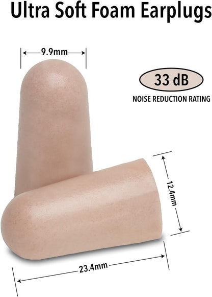 Mack's Ultra Soft Foam Earplugs, 100 Pair Bag - 33dB Highest NRR, Comfortable Ear Plugs for Sleeping, Snoring, Travel, Concerts, Studying and Loud Noise | Made in USA