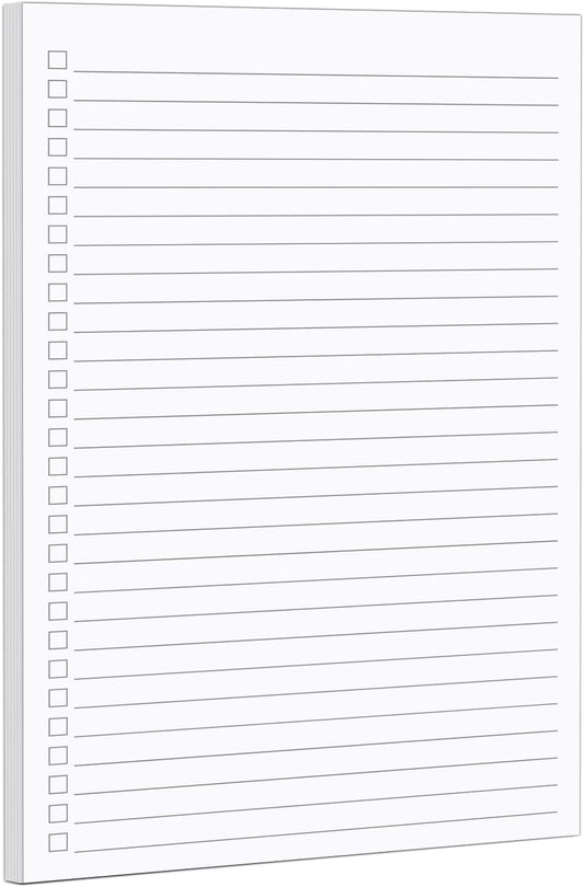321Done Checklist Notepad, 50 Sheets Plain Matte Paper, Half Size 5.5x8.5 College Ruled Planning Note Pad for Shopping List, Checklist To-Dos Tasks Planning for Home Office, Made in USA