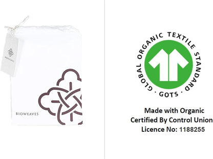 Bioweaves 100% Organic Cotton Breathable Pillow Protectors GOTS Certified with Zipped Closure – Standard, 20 x 26 inches, 2-Pack