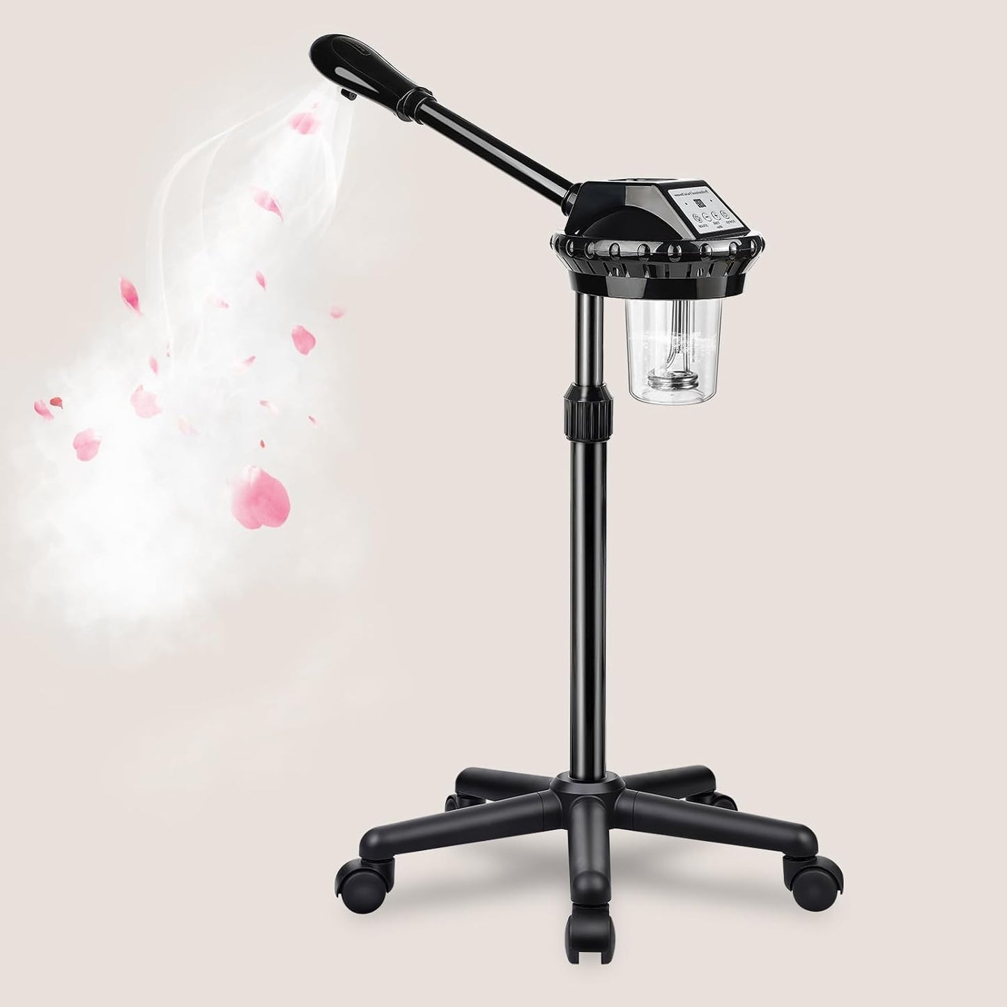Professional Facial Steamer for Deep Cleansing and Hydration, Ozone Spa Face Steamer on Wheels, Adjustable Height and Angle,Estheticians Steamer More Steam,Suitable for Beauty, Spa and Home Use