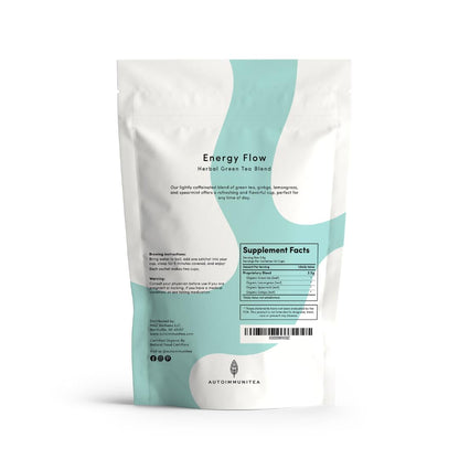 Organic Green Tea Loose Leaf Tea Bags – Energy Blend, Cortisol, Spearmint, Lemongrass, Ginkgo, Focus, Adrenal Support, AIP Herbal Energizing Blend for Cognitive Function, 15 Count