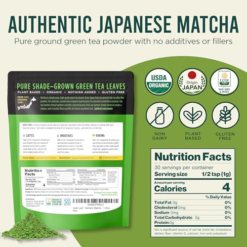 Jade Leaf Ceremonial Grade Matcha Powder, 30g / 1.06oz Tin