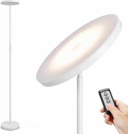 JOOFO LED Torchiere Floor Lamp with Remote, Stepless Dimmable Black