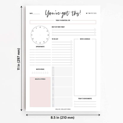 Bliss Collections Weekly Planning Pad, To Do List Notebook - Undated Tear-Off Sheets Notepad - Work Calendar, Organizer, Scheduler for Goals, Tasks - Minimalist, 8.5" x 11", 50 Sheets