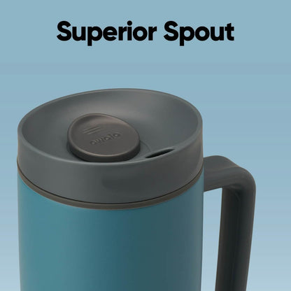 Owala SmoothSip Slider Insulated Stainless Steel Coffee Tumbler, Reusable Iced Coffee Cup, Hot Coffee Travel Mug, BPA Free 12 oz, Pink (Pucker Up)