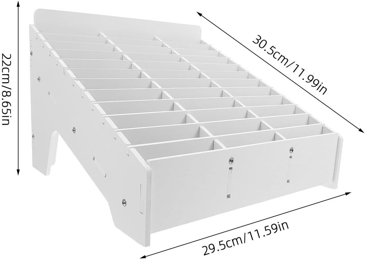 INOOMP 36-slot Phone Organizer Box Wooden Desktop Rack for Classrooms