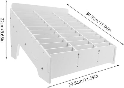 INOOMP 36-slot Phone Organizer Box Wooden Desktop Rack for Classrooms