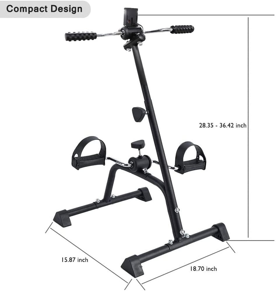 Pedal Exerciser Bike Hand Arm Leg and Knee Peddler Adjustable Fitness Equipment for Seniors, Elderly Home Pedal Exercise Bike for Total Body, with Gift Box
