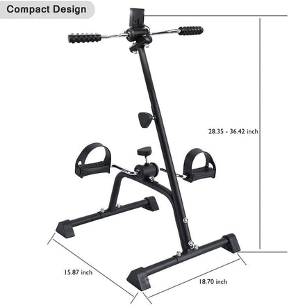 Pedal Exerciser Bike Hand Arm Leg and Knee Peddler Adjustable Fitness Equipment for Seniors, Elderly Home Pedal Exercise Bike for Total Body, with Gift Box
