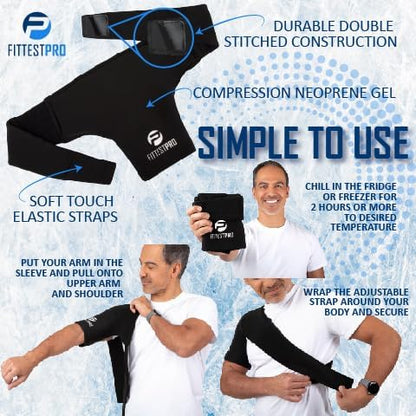 Fittest Pro Knee Ice Pack Wrap for Pain Relief, Reusable Hot and Cold Therapy Wrap for Swelling, Recovery, and Therapy for Arthritis, Meniscus Tear and ACL