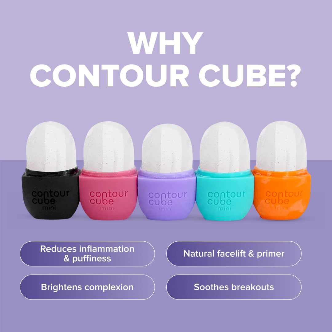 Contour Cube Original - Ice Roller for Sculpting & De-Puffing - Face Ice Roller & Massager with BPA-Free Silicone - Ice Mold for Face - Skin Care Tools for Daily Skincare (180ml) - Marble