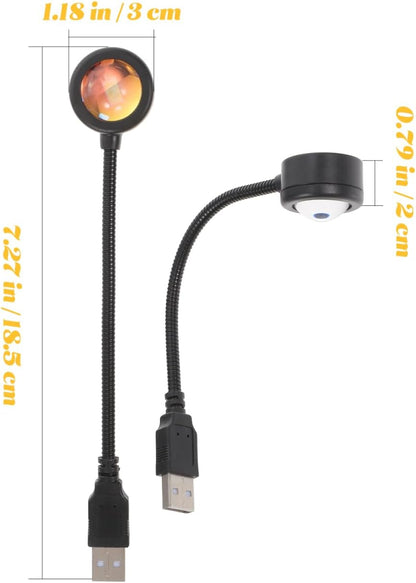 CHILDWEET 2 Pack Sunset Projection Lamp USB Powered Night Light Sunset Lamp Clip Bedroom Decoration Living Room Decor Room Decor Aesthetic Home Party Lighting
