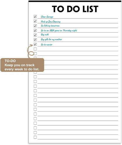 Nokingo To Do List Notepad - 5.5"x8.2", 50 Sheets, To Do Notebook with Check List Organizing, Tear Off, Simple Script, College Ruled To Do Planner for Daily Task