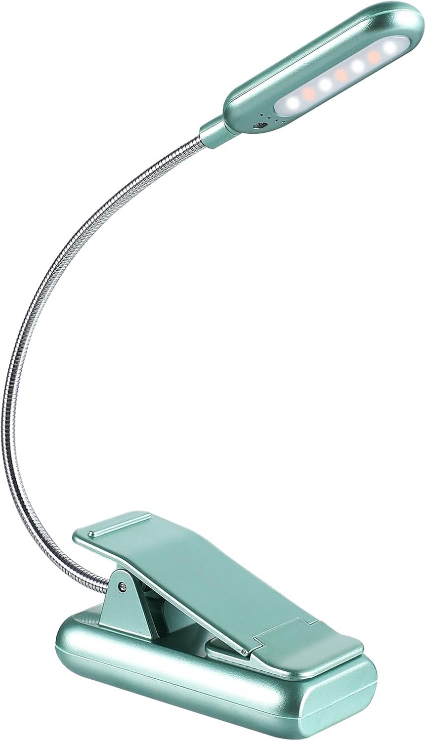 VAVOFO Clip On Book Light for Bed Kids, 7 LED Reading Light with 9-Level Warm Cool White Daylight, Eye Care Lamp with Power Indicator for Bookworms (Blue)