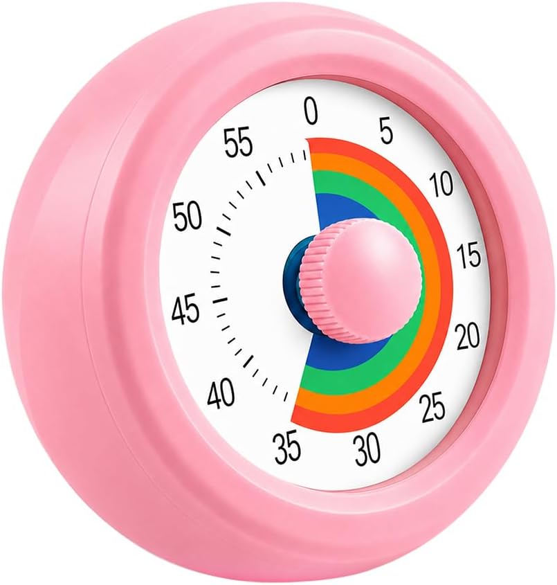 60 Minute Visual Timer with Silent Operation Visual Countdown Timer Rainbow Disk 60 Minute Countdown Timer Task Reminder Home and Kitchen Timer for Kids Desk, Office Meetings (Green)