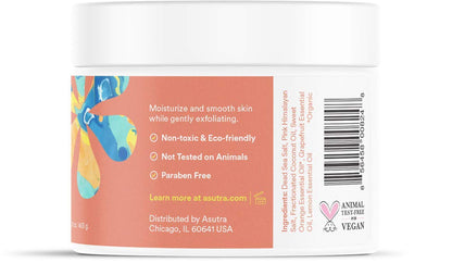 ASUTRA Dead Sea Salt Essential Oil Body Scrub Exfoliator (16 Ounce)
