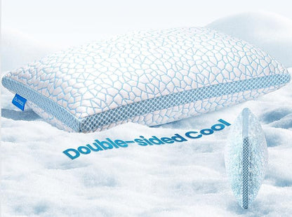 QUTOOL Double Sided Cooling Pillow for Hot Sleepers, Shredded Memory Foam Pillows Queen Size Set of 2, Adjustable Soft & Firm Gel Bed Pillow for Side, Back, Stomach Sleepers