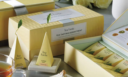 Tea Forte Premium Presentation Box Gift Set Sampler, 20 Count, Assorted Blends Individually Wrapped Handcrafted Pyramid Infuser Bags, Frank Lloyd Wright