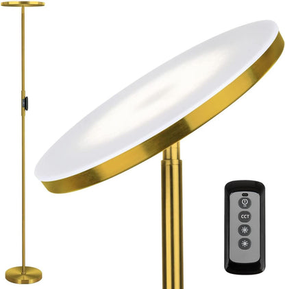 JOOFO LED Torchiere Floor Lamp with Remote, Stepless Dimmable Black