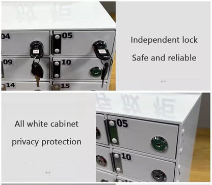 Secure Acrylic Phone Charging Station - 12 Slot Mobile Device Nizer with Lock Easy Access Ideal for Offices Schools Homes - and Stylish Solution,Blanc-12